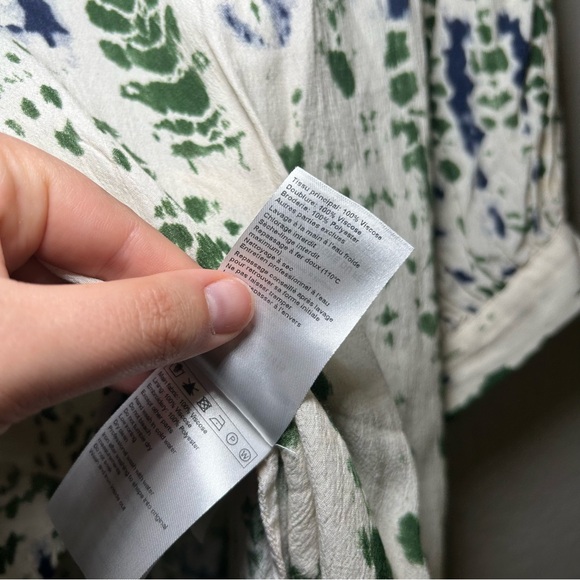 ba&sh Green Blue Patterned Iris Blouse women’s small boho fall career artsy bold - Picture 9 of 10